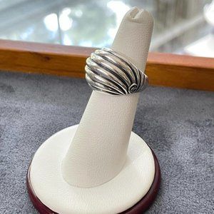 David Yurman .925 Sterling Silver Sculpted Cable Dome Ring Size 5.5US